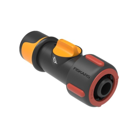 CONECTOR DE MANGUERA FISKARS CON GRIFO PARA MANGUERA DE 19 MM.