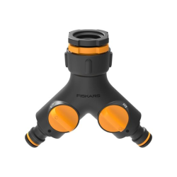 CONECTOR DE GRIFO CON DOBLE SALIDA INDEPENDIENTE FISKARS