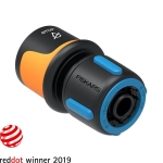 CONECTOR RÁPIDO FISKARS PARA MANGUERAS DE 13 MM. A 15 MM. CON SISTEMA STOP CONFORT